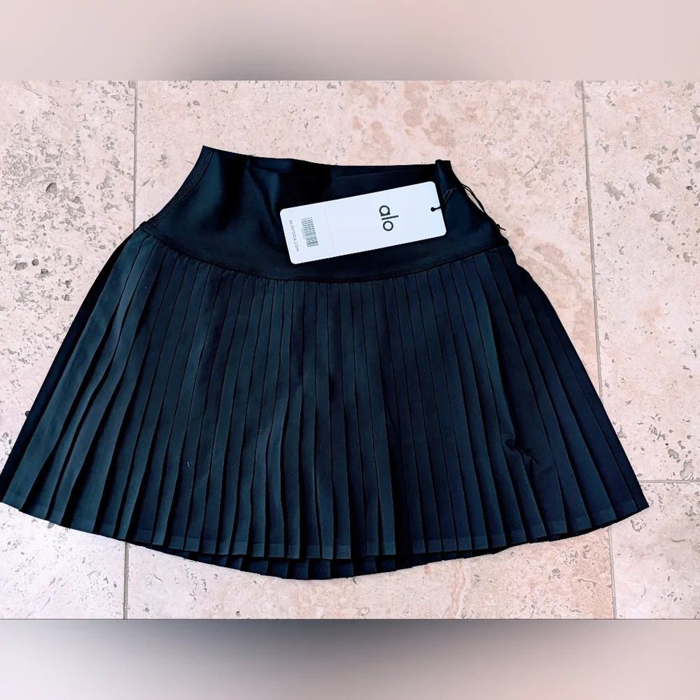 Alo Yoga Grand Slam Tennis Skirt XS NWT Black